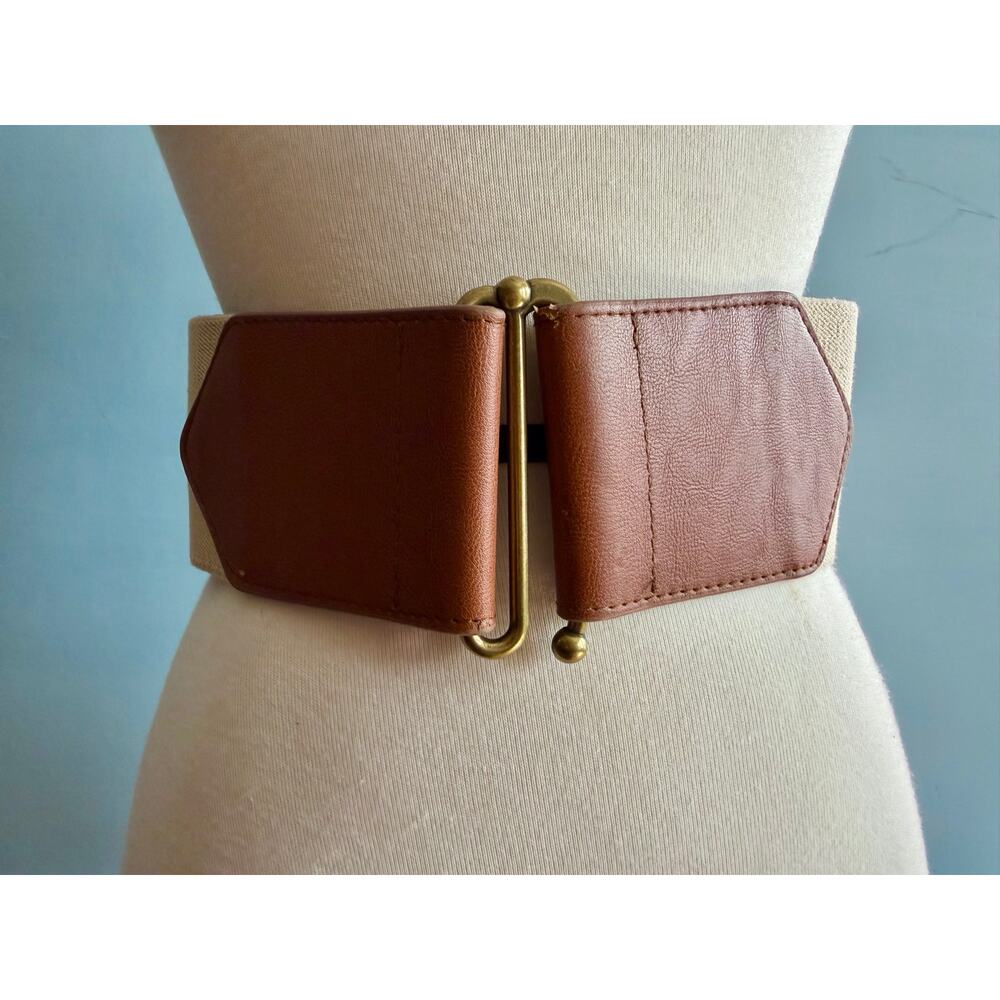 EXPRESS Tan Faux Leather Stretch Waist Belt sz XS/S